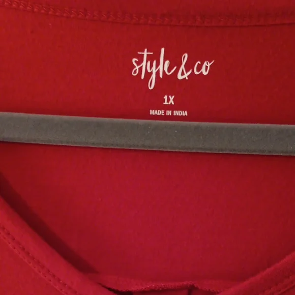 Style & Co. Red Varsity Tee - Picture 2 of 7